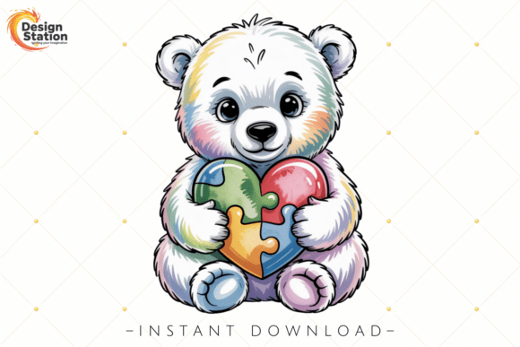 Download Autism Awareness Bear Illustration PNG - Bear Collection