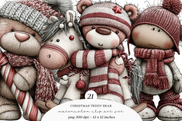 Download Christmas Teddy Bear Clipart - Bear Collection