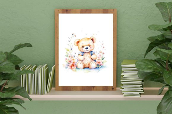 Download Watercolor Cute Baby Teddy Bear Graphic - Bear Collection