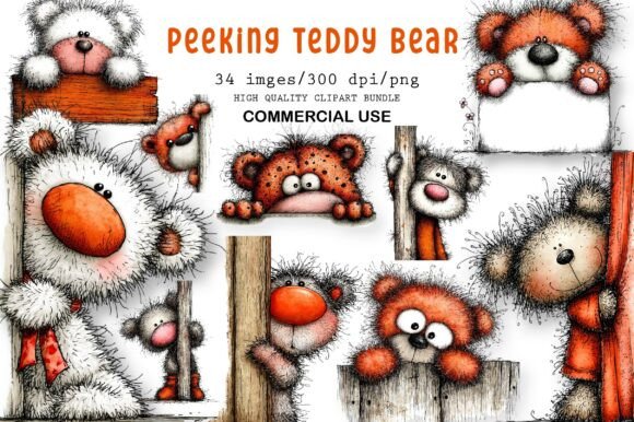 Download Peeking Teddy Bear Clipart - Bear Collection