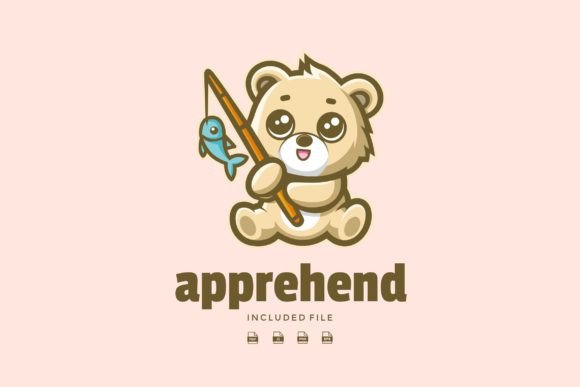 Download Cute Fishing Bear Mascot - Bear Collection