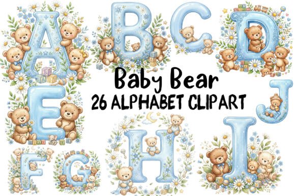 Download Baby Bear Alphabet Clipart - Bear Collection