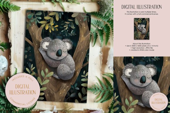 Download Sleeping Koala Bear Illustration - Bear Collection