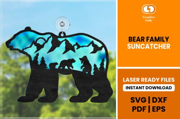 Download Bear Family Suncatcher SVG - Bear Collection