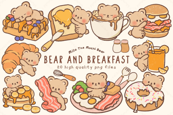 Download Kawaii Bear and Breakfast Clipart - Bear Collection