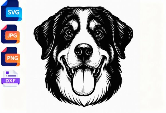 Download Bernese Mountain Dog Head SVG Design - Premium Resources