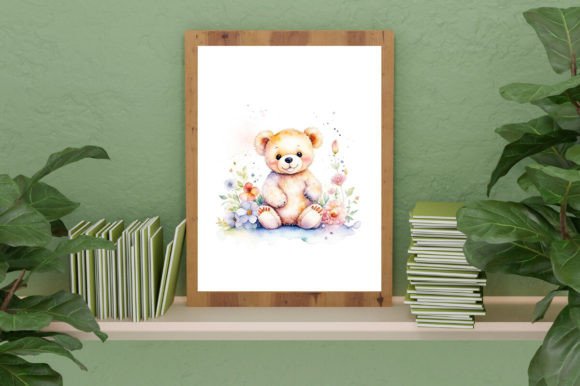 Download Watercolor Cute Baby Teddy Bear Graphic - Bear Collection