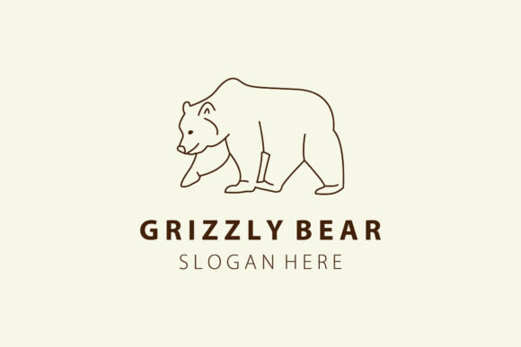 Download Grizzly Bear Line Art Logo Illustration - Bear Collection
