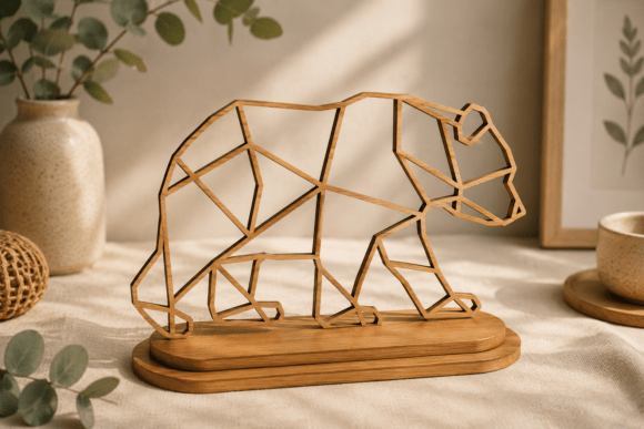 Download Bear Line Art Laser Cut SVG - Bear Collection