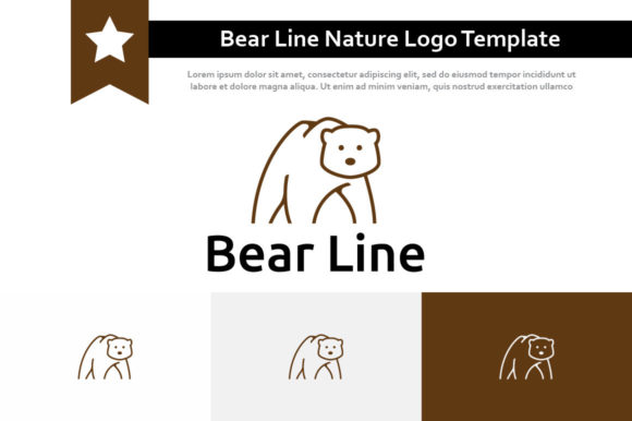 Download Bear Line Art Style Nature Logo Template - Bear Collection