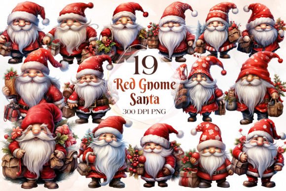 Download Christmas Gnome Santa Sublimation Bundle - Santa Collection