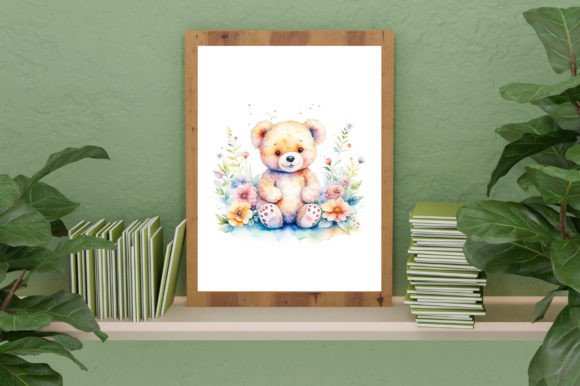 Download Watercolor Cute Baby Teddy Bear Graphic - Bear Collection
