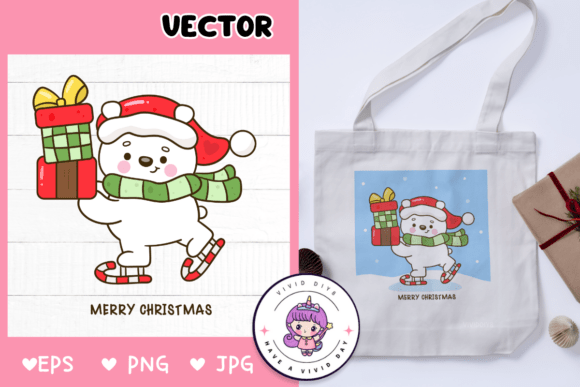 Download Cute Polar Bear Play Skate Christmas Box - Bear Collection