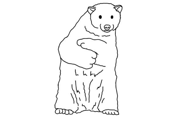 Download Standing Polar Bear Line Art Vector - Bear Collection