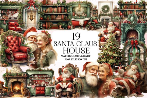 Download Santa Claus House Sublimation Clipart - Santa Collection