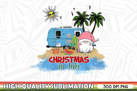Download Christmas in July Santa Camping Car PNG - Santa Collection