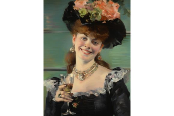Download Oil Impressionism Smiling Lady Portrait - Impression Collection